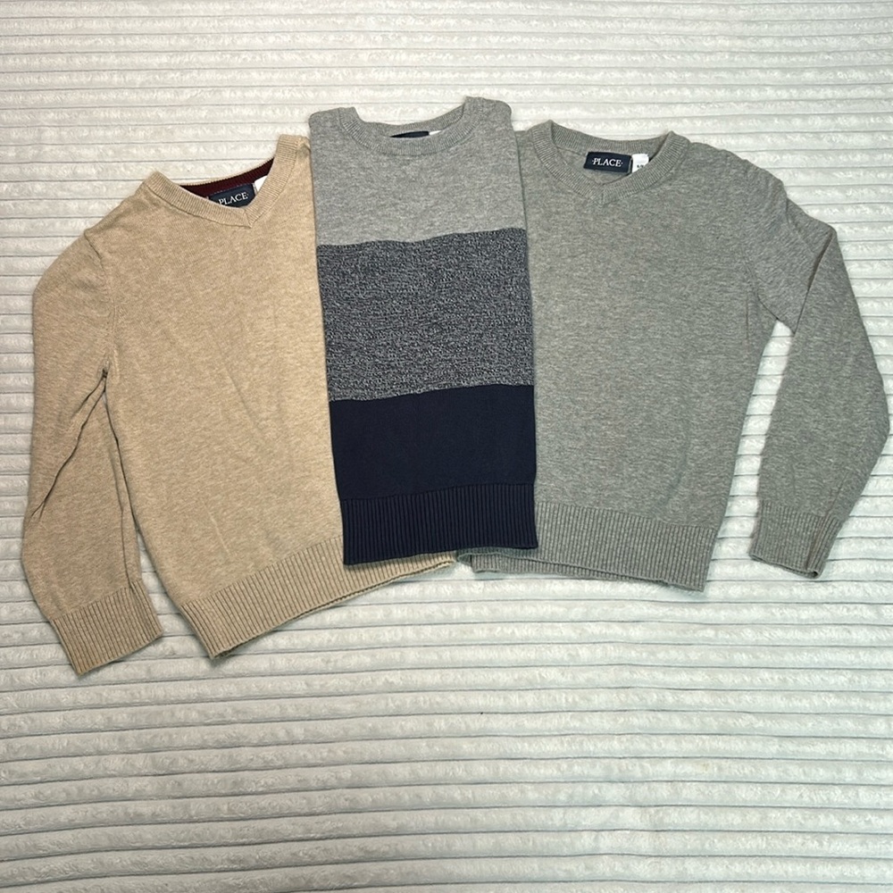 BOYS 5/6 Long Sleeve Knit Sweater Bundle (3)
